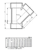東栄管機 DV継手 45゜Ｙ エルボ 呼び径40