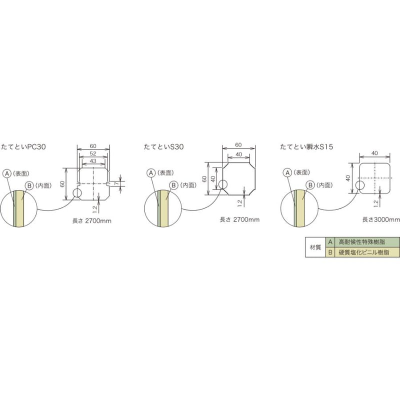 【個人宅配送OK！】パナソニック（ナショナル） S30 たてとい モダンベージュ長さ1350mm KBPX261KH