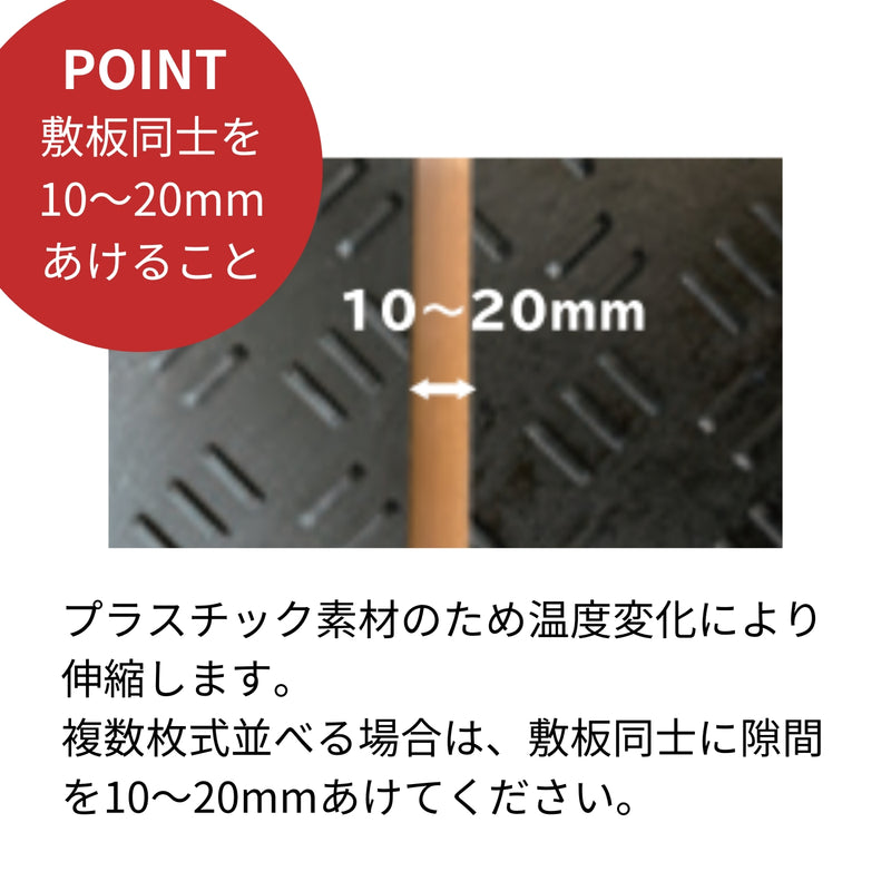 ウッドプラスチック 樹脂製敷板 軽量Wボード36 3×6尺 両面凸 1枚／10枚セット カラー黒／灰／緑 板厚8mm 910mm×1820mm×18mm 接続穴4 ぬかるみ でこぼこ 農園 砂利 農道 あぜ道【代引き不可】