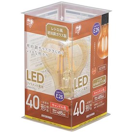アイリスオーヤマ LEDフィラメント電球 レトロ球E26 40形相当 LDA4C-G-FK※お取り寄せ商品です※